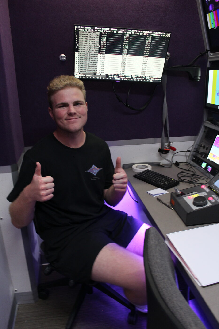 In the broadcast booth